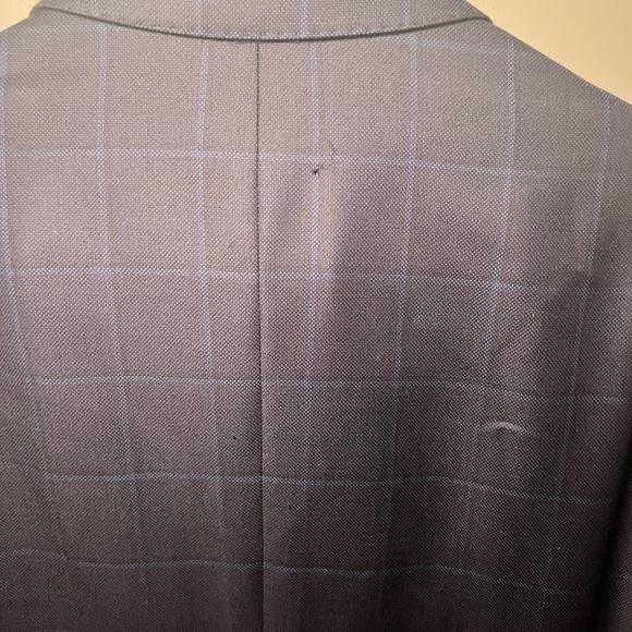Emporio Armani G Line Super 140's Navy Plaid Blazer US 40 EU 50 Wool - Picture 6 of 14